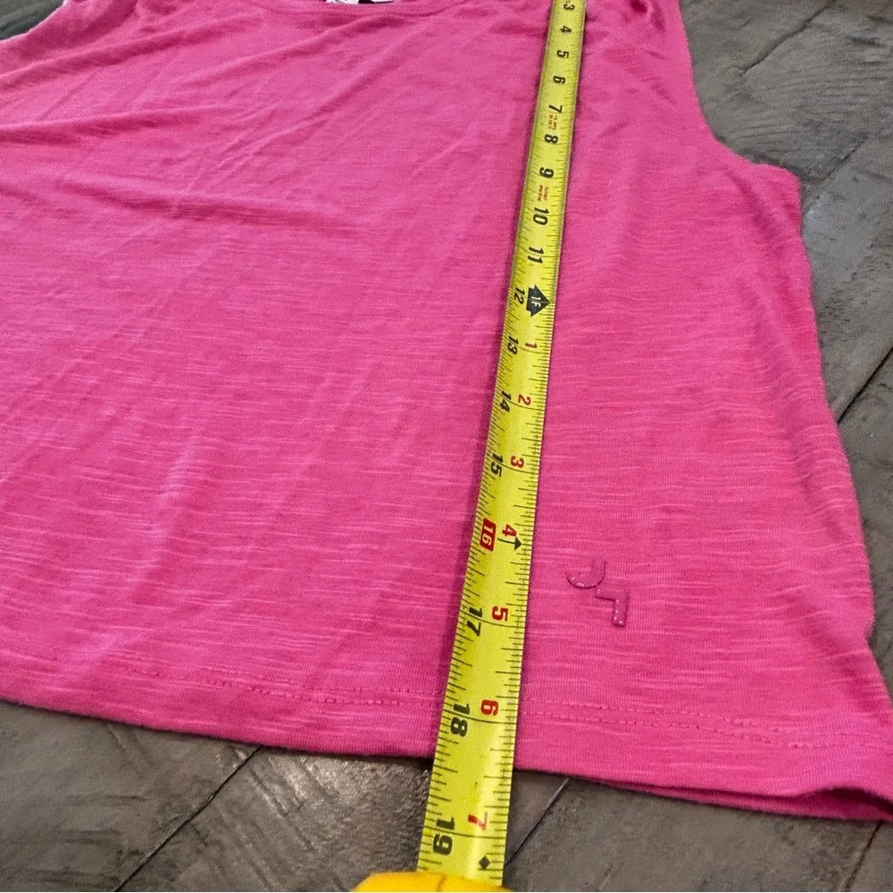 JoyLab Cropped Pink Muscle Shirt Pin-tucked Shoulders Loose Fit Casual Size XS - Picture 9 of 9